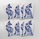 image 5 of Blue German Shepherd Floral Pattern Watercolour Art Cards Pack of 8
