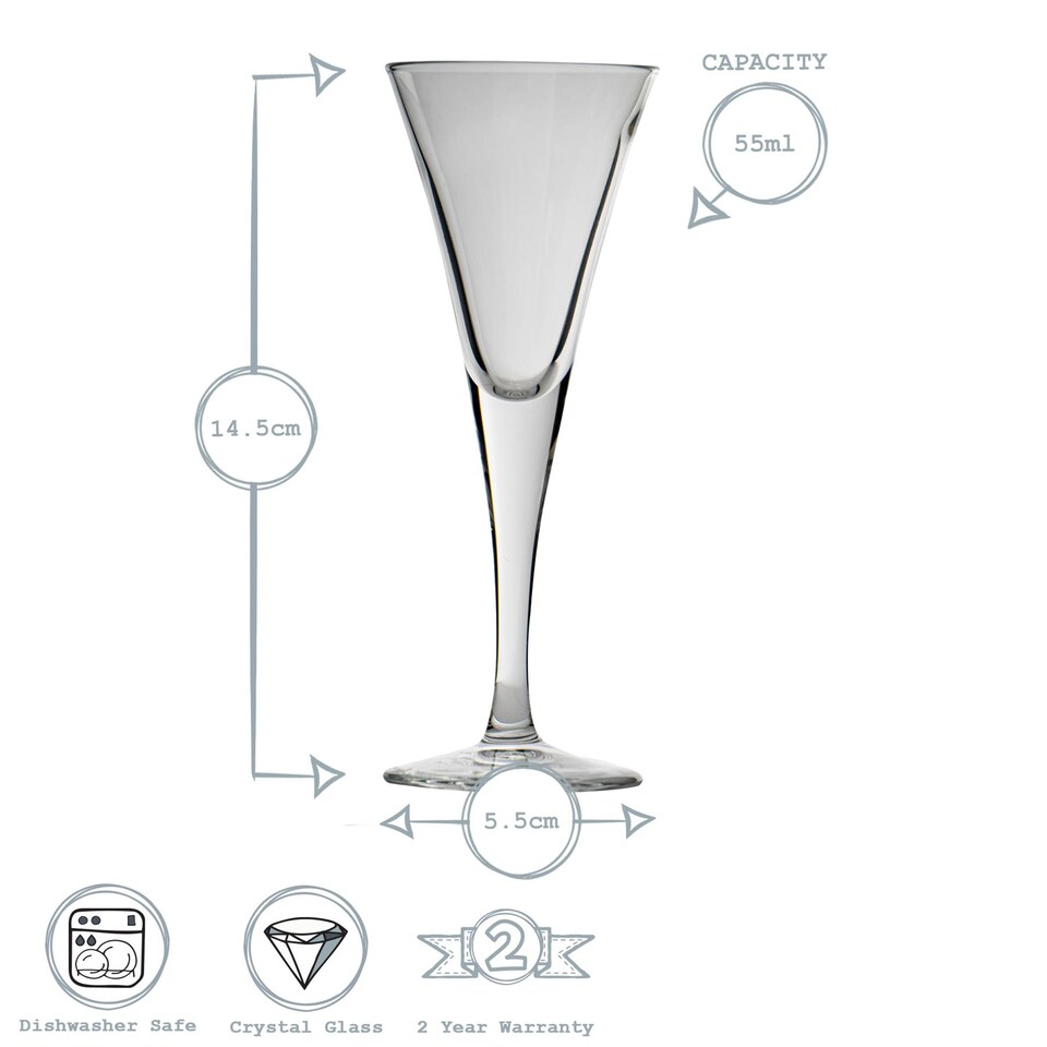 image 1 of Bormioli Rocco Fiore Sherry Glasses - 55ml - Pack of 6