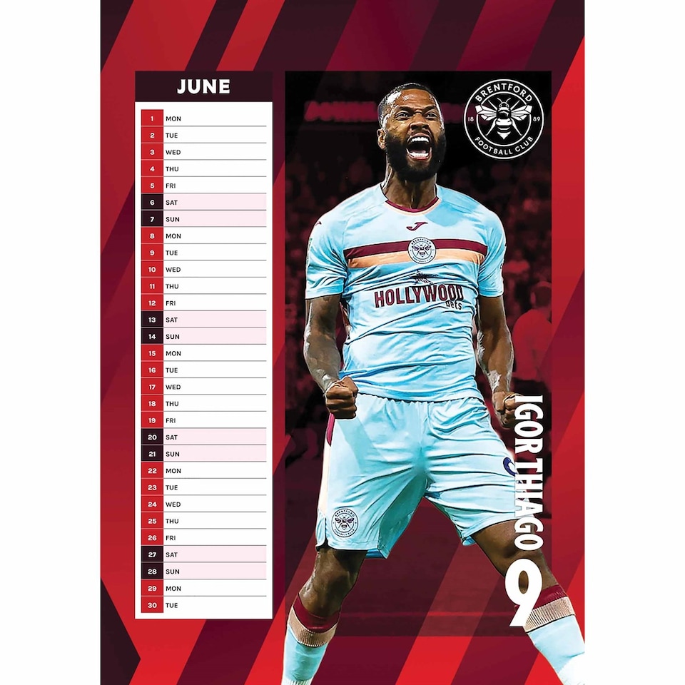 image 1 of BRENTFORD FC 2026 A3 CALENDAR