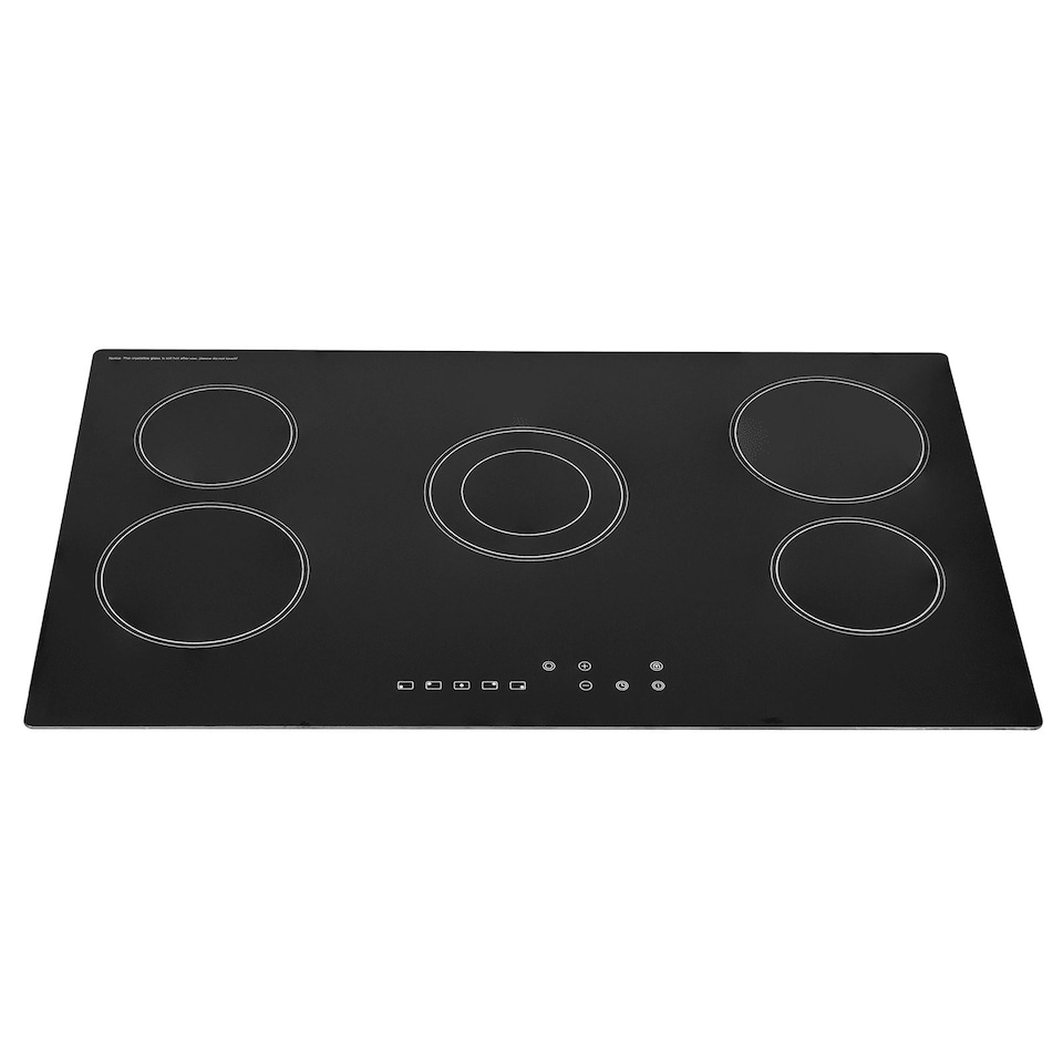 image 1 of SIA CERH90BL 90cm Black 5 Zone Frameless Touch Control Electric Ceramic Hob