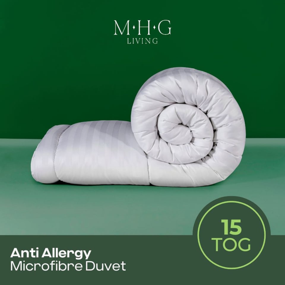 image 1 of MHG Living 15 Tog Winter Striped Duvet|Anti-Allergy Hypoallergenic Hollowfibre Quilt-King