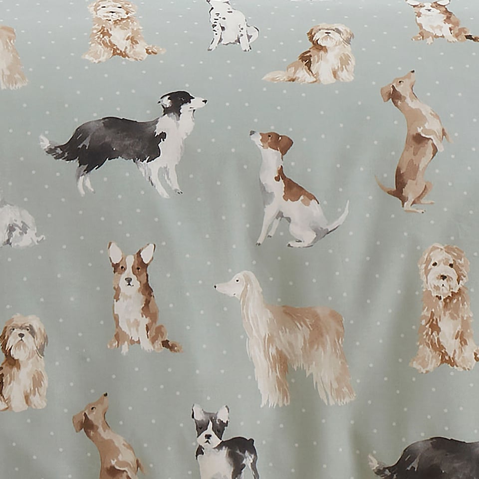 image 1 of Fusion Cute Dogs Duvet Cover Set Duck Egg