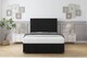 image 2 of Sloomy Kingsley Black Plush Divan Bed Base No Drawers With 26 Inch Strutted Headboard & 12 Inch Matching Footboard | Black | Black | King | 1