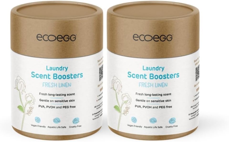 image 1 of Ecoegg Laundry Scent Boosters - Fresh Linen Twin Pack (2 x 250g) – Long Lasting Fragrance, Plastic-Free, PEG-Free, No Microplastics