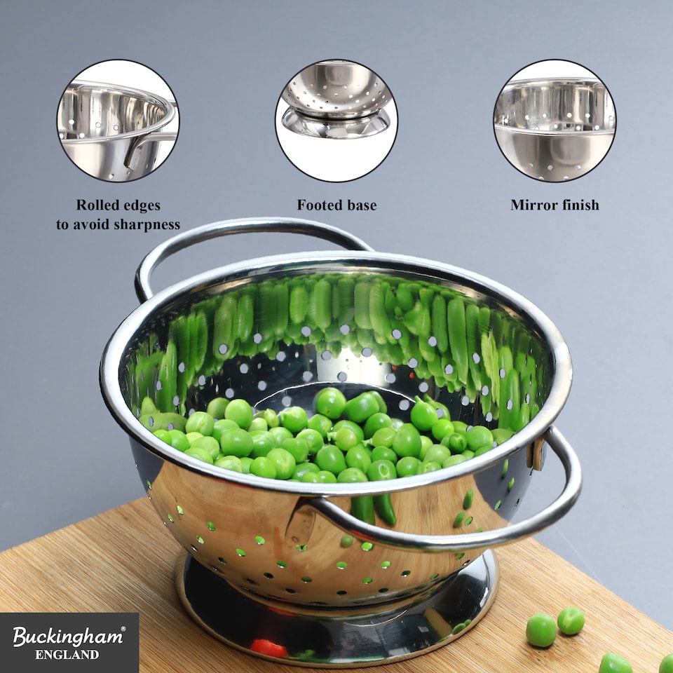 image 1 of Buckingham Hemisphere Colander/Strainer Stainless Steel 0.7 L / 14 cm.