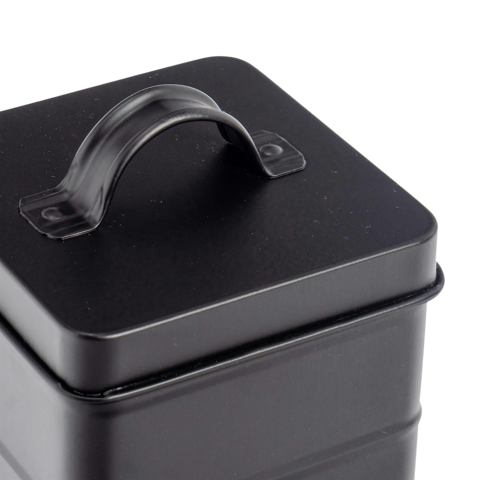 image 1 of Harbour Housewares Black Vintage Metal Kitchen Coffee Canister Kitchen Caddy Kitchen Storage Containers Canisters