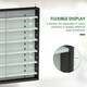 image 4 of HOMCOM 7-Tier Wall Display Cabinet w/ Shelves Glass Doors, Rustic Brown Black