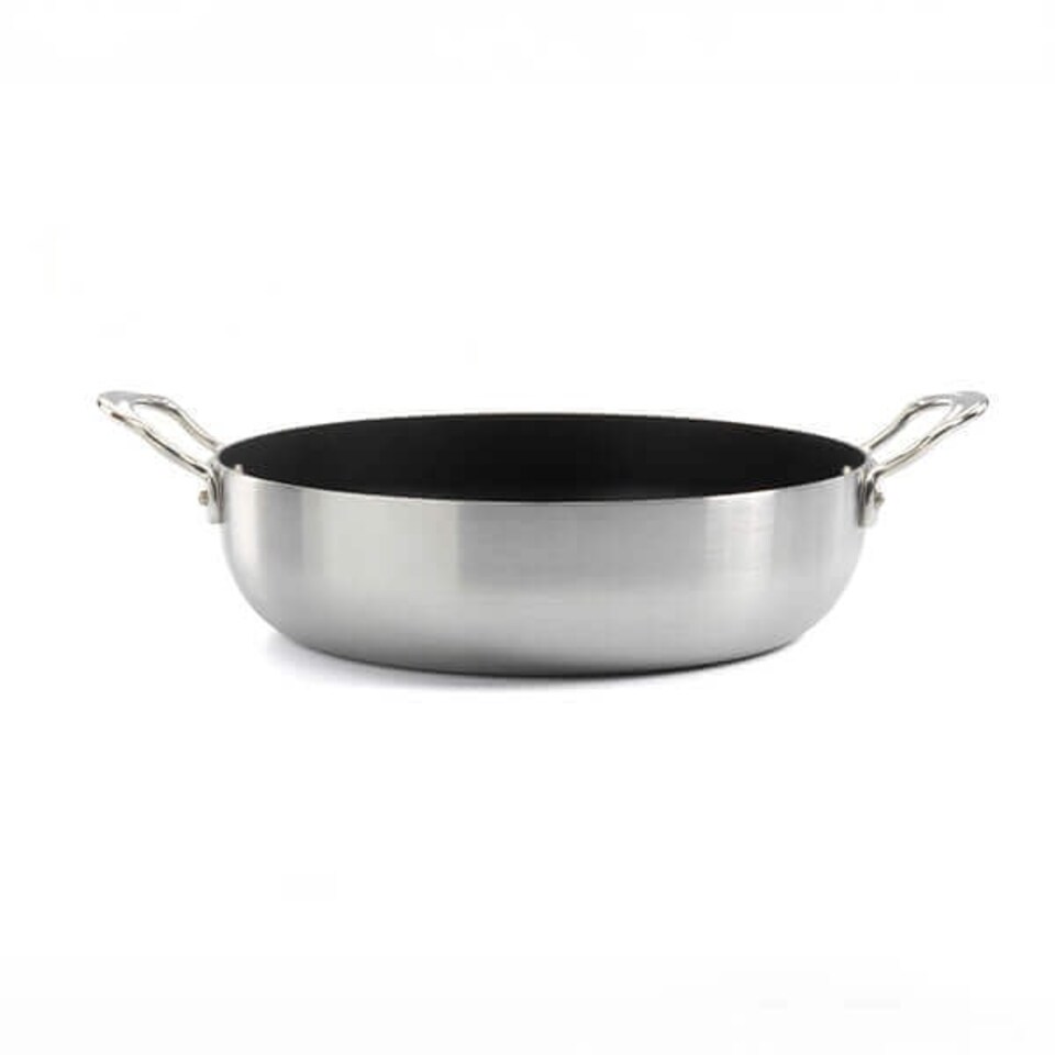 image 1 of Samuel Groves Classic Non-Stick Stainless Steel Triply 26cm Chefs Pan with Side Handles