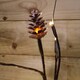 image 4 of 3ft Snowy Brown Twig Outdoor Christmas Tree with Pine Cones & 64 Warm White LEDs