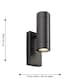 image 5 of Set of 2 Blaze - Black Outdoor Up Down Photocell Sensor Wall Lights | Black | Clear | 2