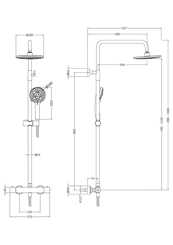 image 1 of Balterley Round Thermostatic Bar Valve & Kit