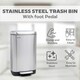 image 6 of Stainless Steel Rectangular Pedal Bin With Soft Close Lid Silver Waste Bin - 30L Silver