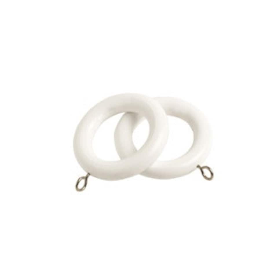 image 1 of 28mm Wooden White Curtain Pole Set 130cm | White | White