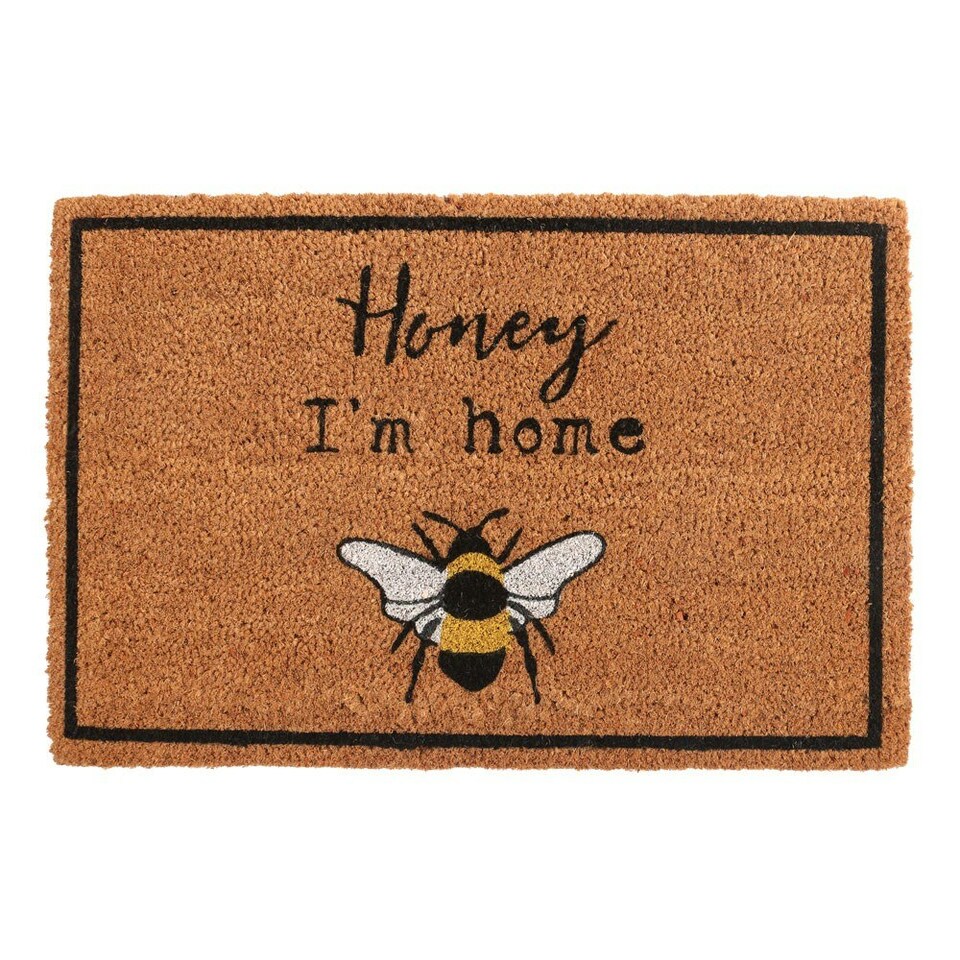 image 1 of Something Different Honey I´m Home Bee Door Mat - Natural - One Size