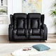 image 5 of Caesar 2 Seater Manual High Back Bonded Leather Recliner Sofa (Black)