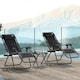 image 7 of Outsunny 2 Pcs Zero Gravity Lounger Folding Recliner Chair Cup Holder Brown