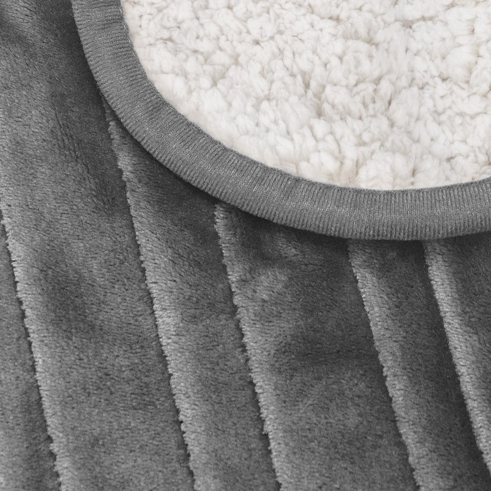 image 1 of Cosi Home Double Fleece & Sherpa Electric Heated Throw - Grey