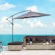 image 2 of Outsunny 3(m) Garden Banana Parasol Cantilever Umbrella, Grey