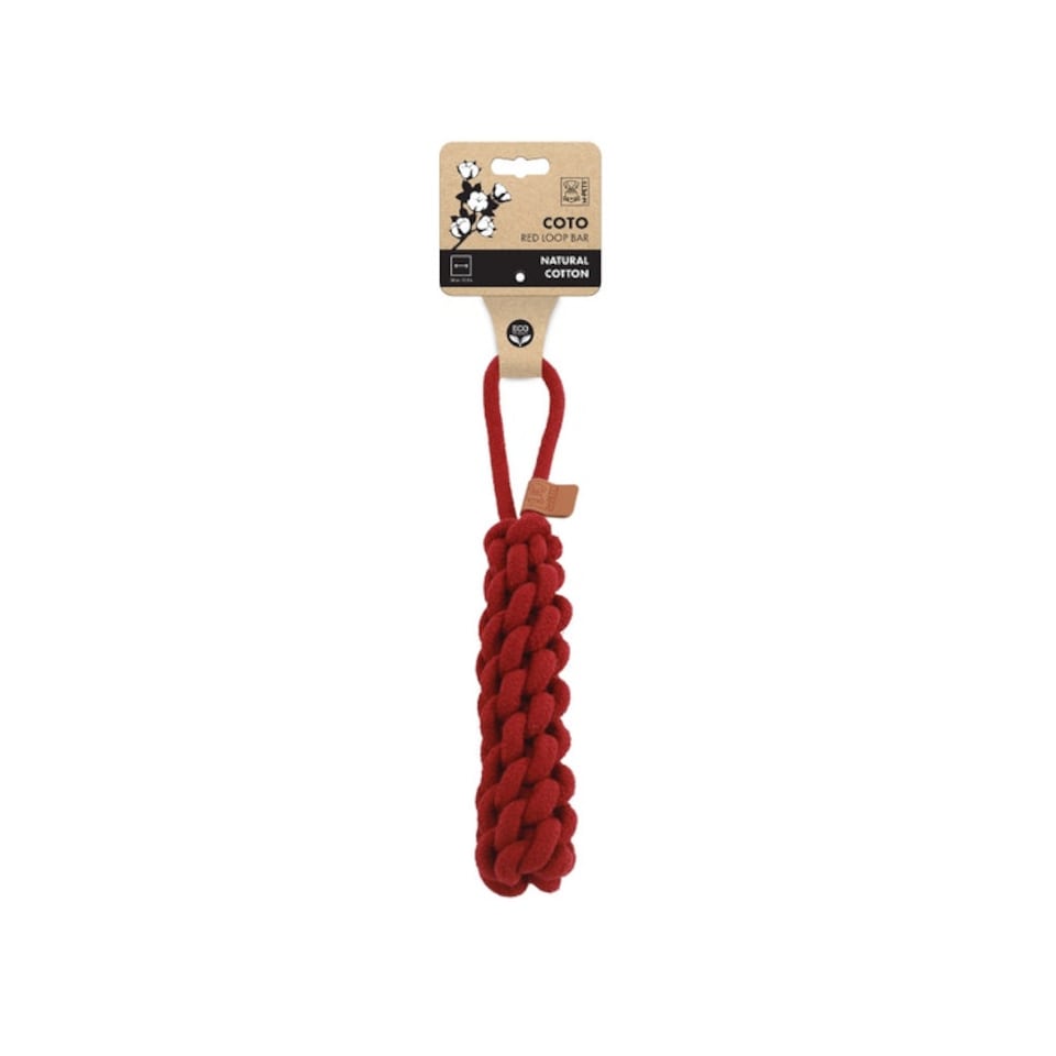 M-PETS COTO Eco Rope Dog Toy - Red Loop Bar 34 cm