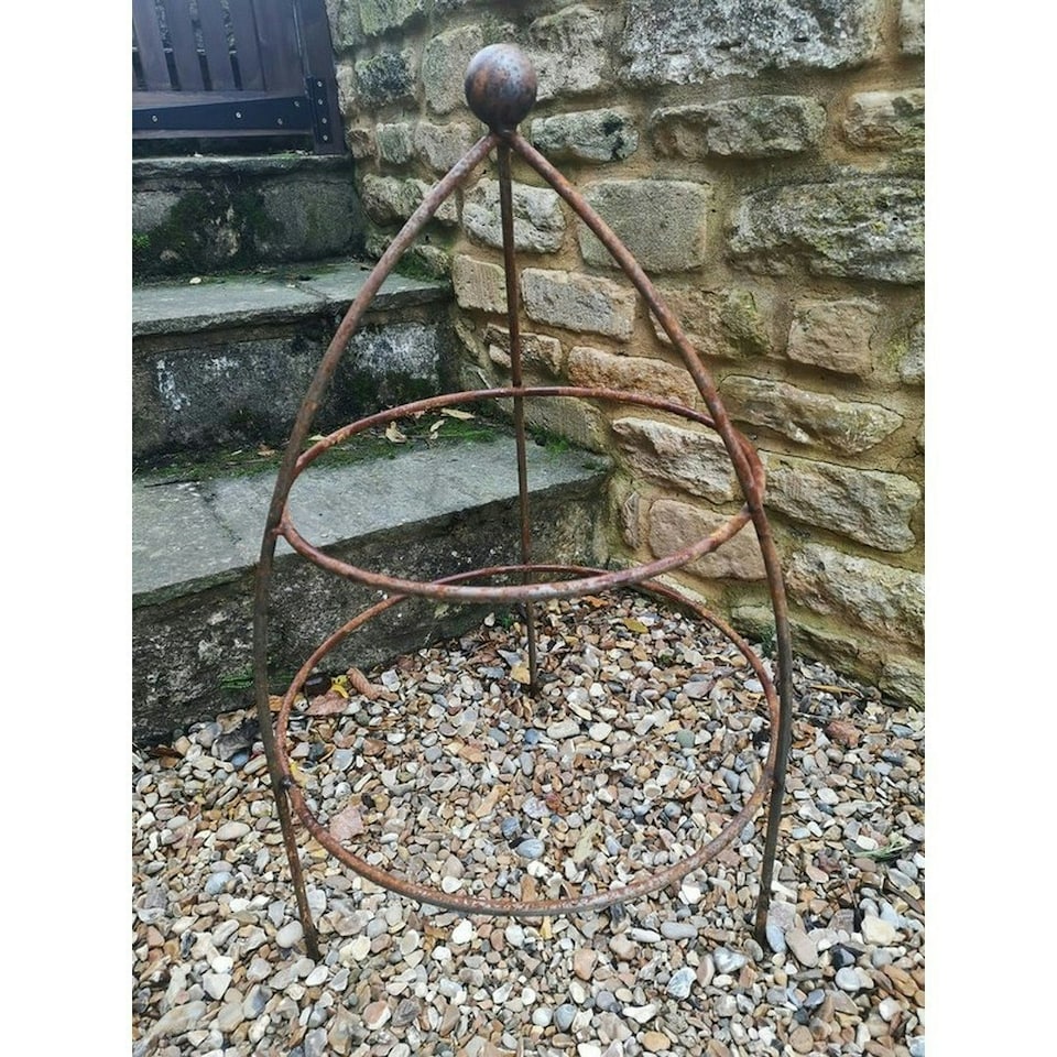 image 1 of Chelsea Range Gothic Cloche Plant Support - L30.8 x W30.8 x H78.7 cm - Bare Metal/Ready to Rust