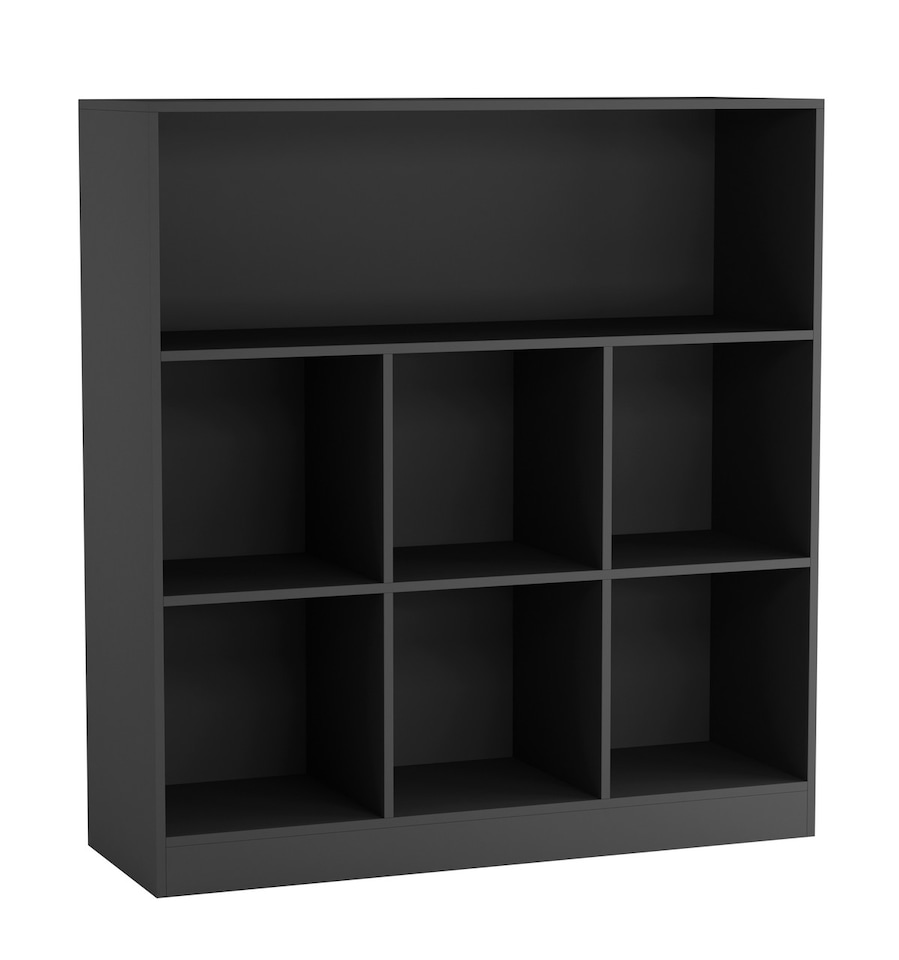 image 1 of Wide 7-Cube Bookcase | Black | 1
