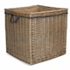 image 4 of Set of 3 Antique Wash Square Storage Log Basket