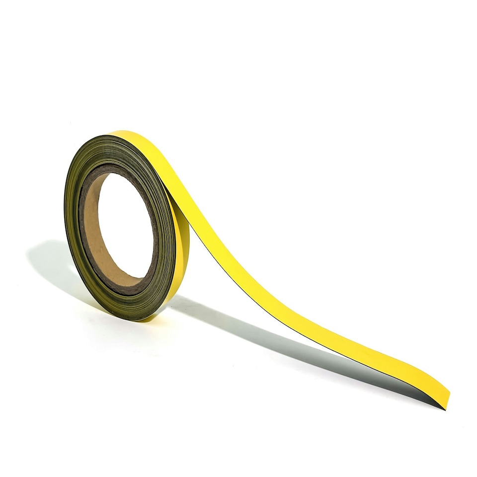 image 1 of 10m Yellow Magnetic Strip Roll with Dry Wipe Clean Finish