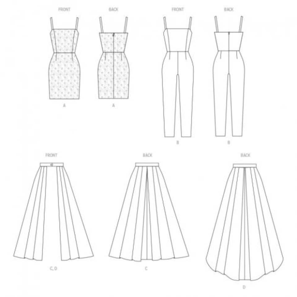 image 1 of McCall's 8450 Paper Sewing Pattern – Women’s Dresses, Jumpsuits & Skirts, UK Sizes Bb (20W–22W–24W–26W–28W), Intermediate