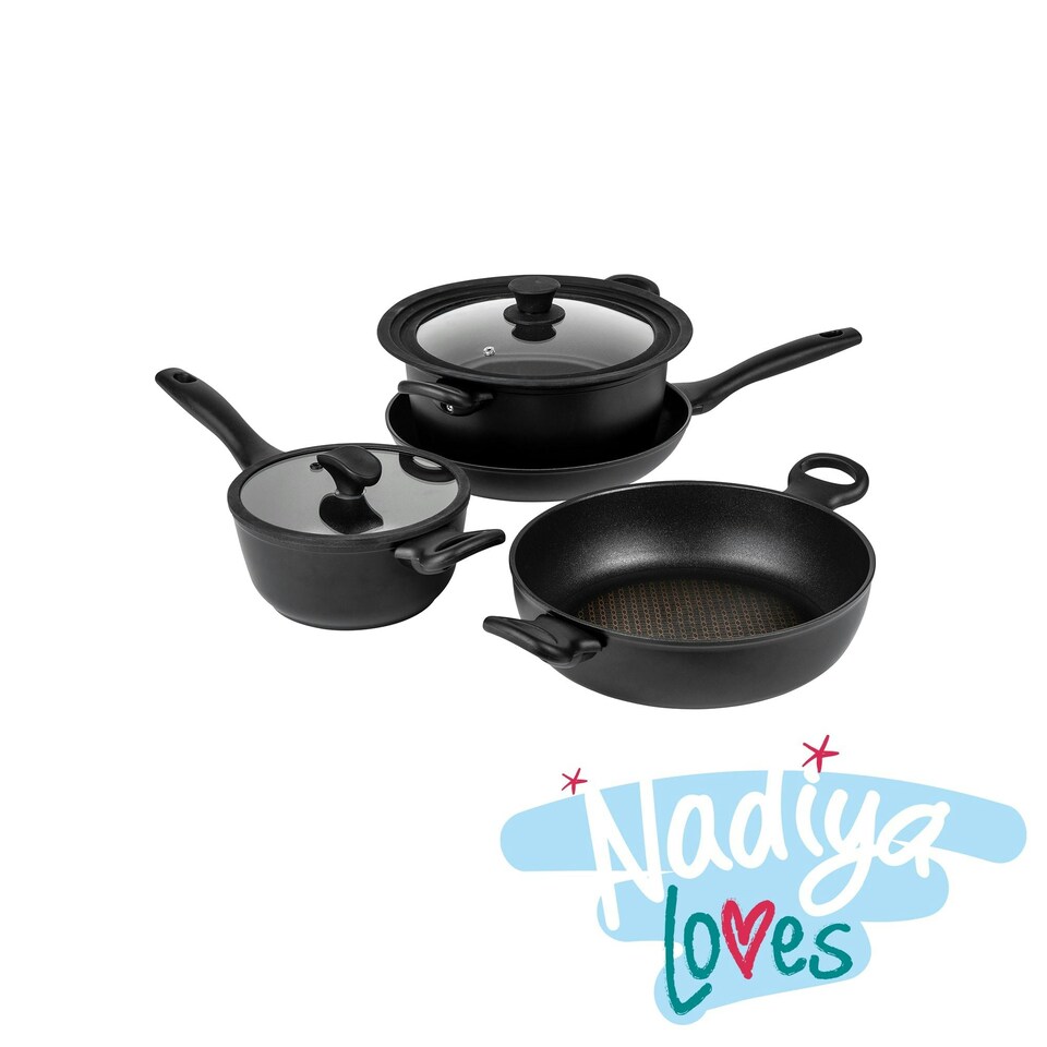 image 1 of Prestige Stackable Pots and Pans Set, Non Stick Induction Dishwasher Safe, 4 Pce