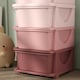 image 9 of HOMCOM 4 Drawers Plastic Storage Units, 4 Tier Kids Storage Units, Children Toy Chest for Nursery, Playroom, Bedroom, Pink | Pink