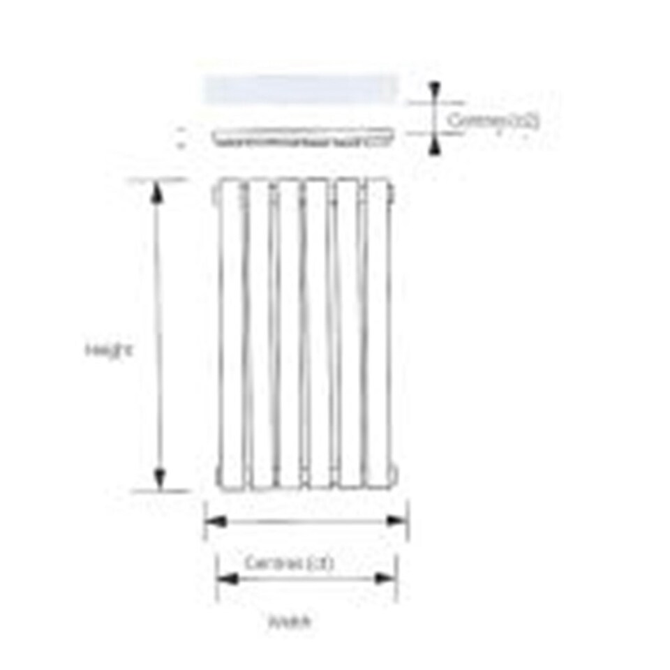 image 1 of 1200mm (H) x 410mm (W) -White Vertical Radiator (Berlin) - Single Panel - (1.2m x 0.41m) - Depth 52mm