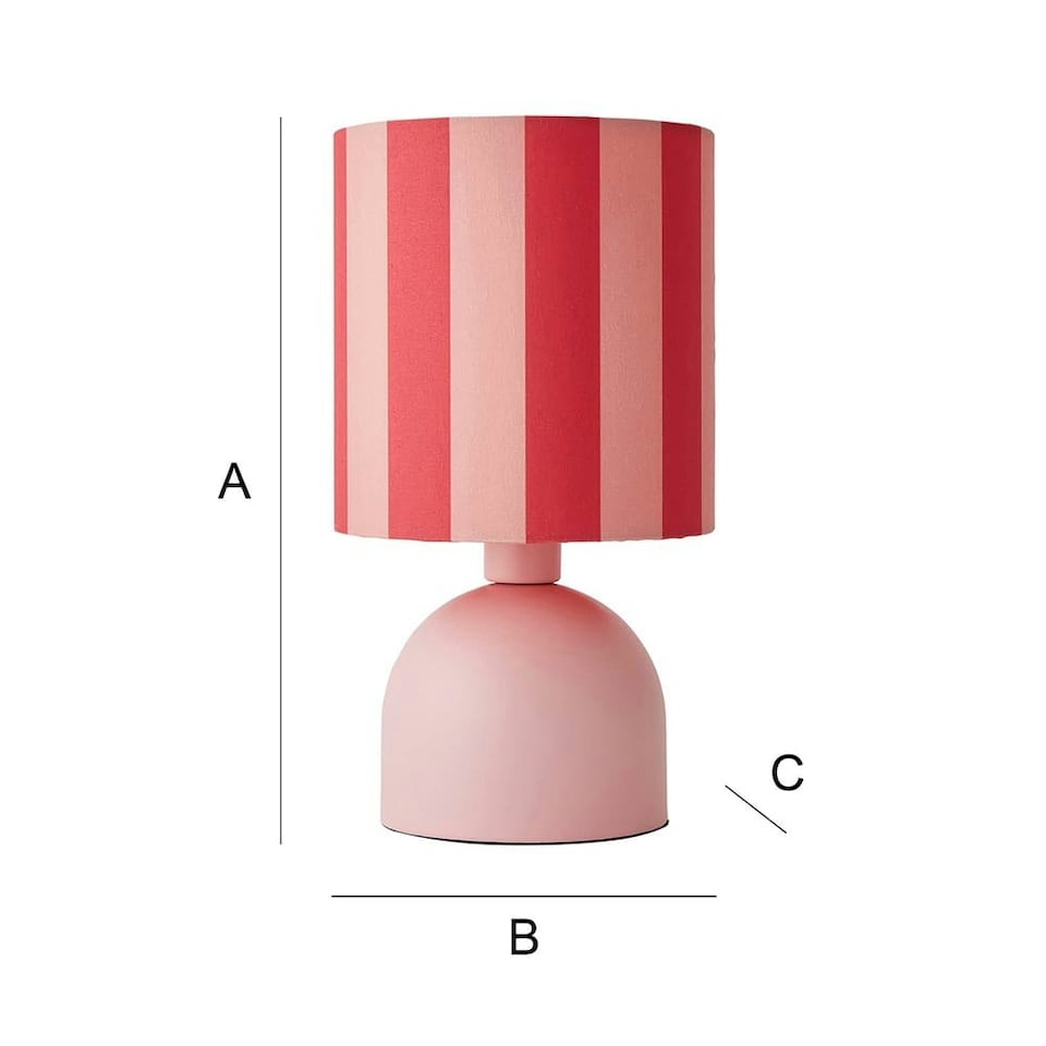 image 1 of ValueLights Miley Pink Stripes Drum Lamp Shade Pale Pink Table Lamp Pink