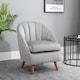 image 2 of HOMCOM Velvet Fabric Single Sofa Accent Chair Solid Wood Leg Upholstered Grey
