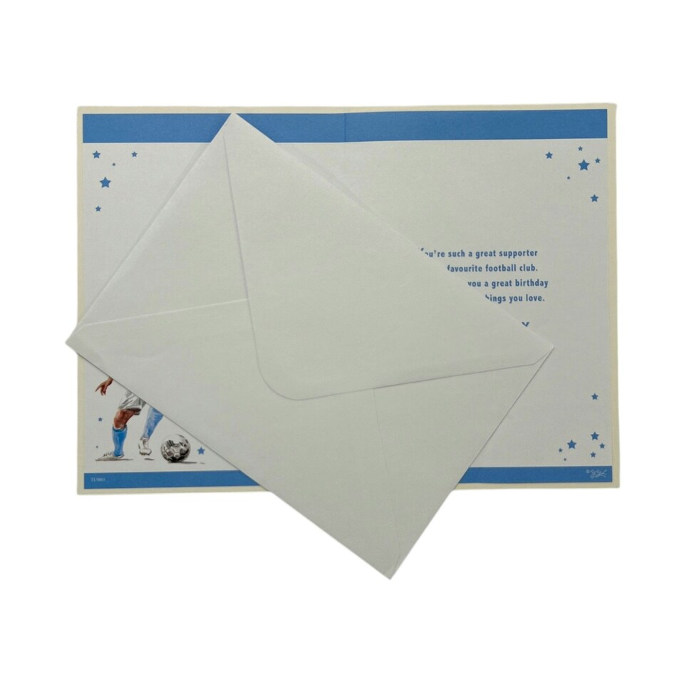 image 1 of A Man In Light Blue and White Soccer Uniform Customized Male Birthday Card