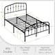 image 3 of Yaheetech 190 cm L × 135 cm W Modern Metal Bed Frame with Arched Headboard Black