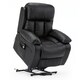 image 1 of Chester Single Motor Rise Recliner Bonded Leather Heat & Massage Chair (Black)