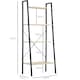 image 7 of HOMCOM 4-Tier Minimalistic Ladder Shelf Unit Steel Frame Display Storage Oak