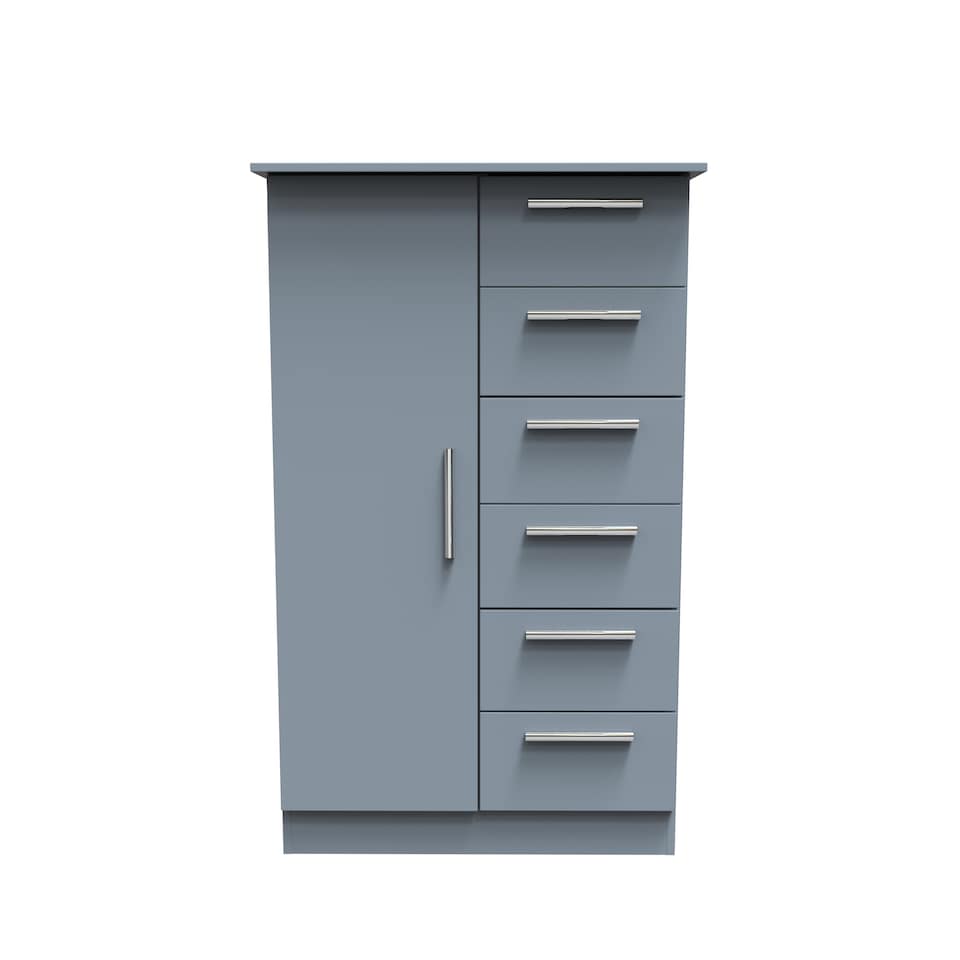 image 1 of Trent 5 Drawer 1 Door Childrens Wardrobe in Denim Blue (Ready Assembled) | Blue | Denim Blue