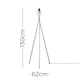 image 3 of ValueLights Camden Brushed Chrome Metal Stem Tripod Floor Lamp | Silver