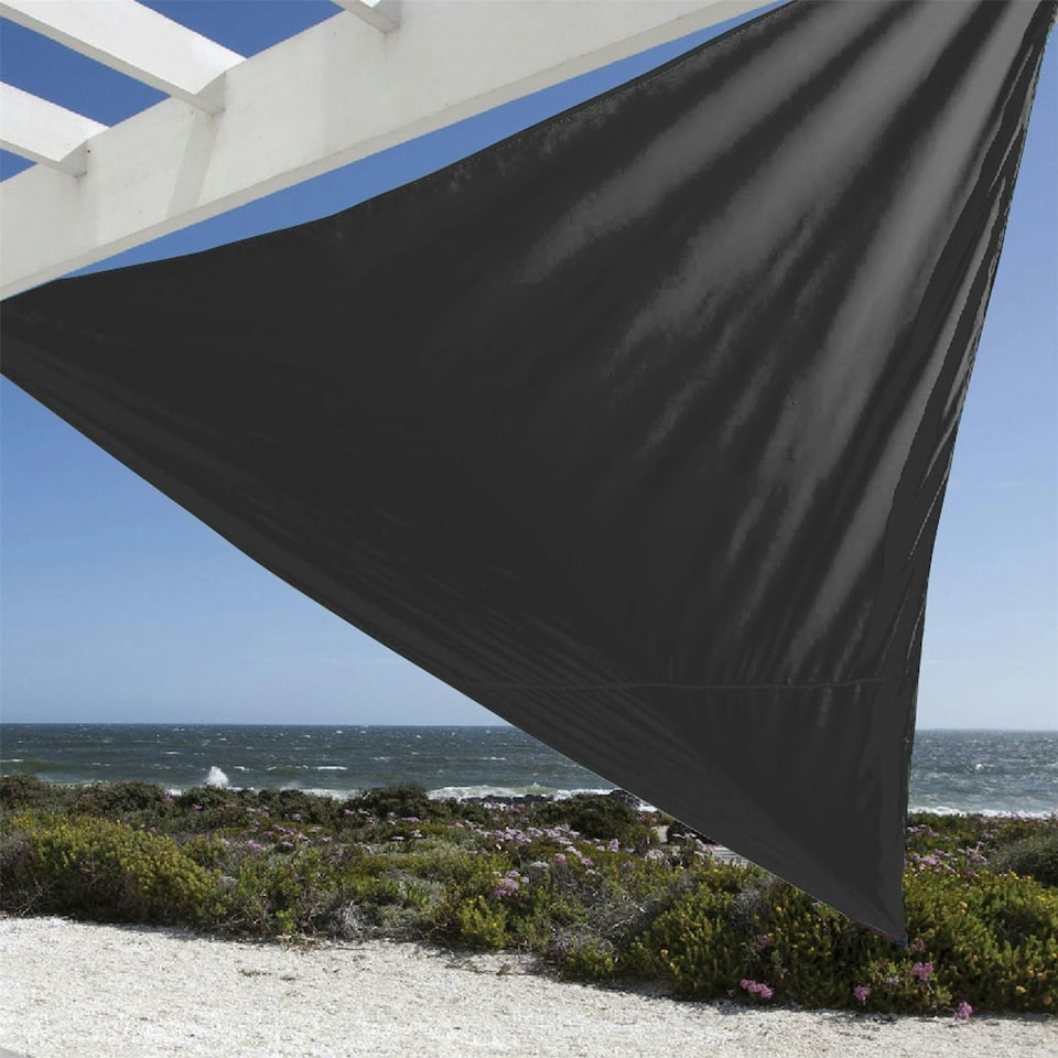 image 1 of Harbour Housewares Triangle Shade Sail - 3.6m - Black Black