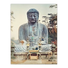 The Bronze Buddha at Kamakura Retro Japan Wall Art Print Kazumasa 12x16"