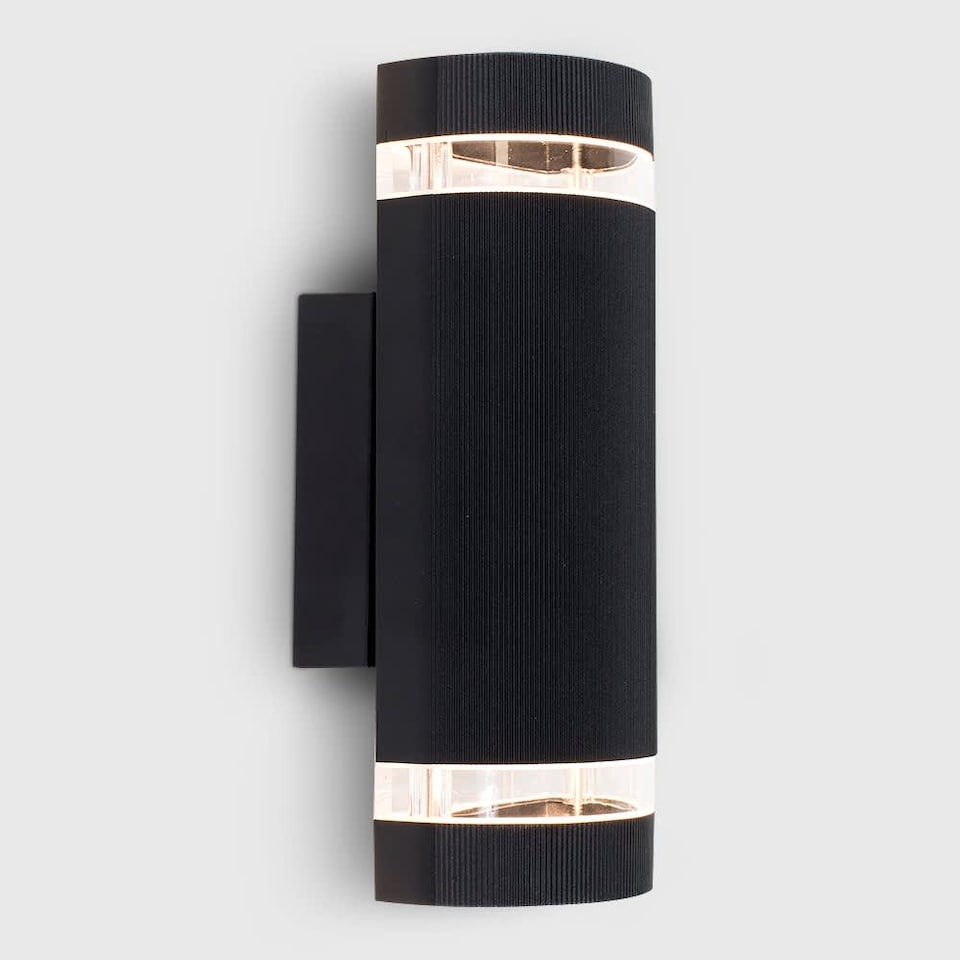 image 1 of ValueLights Ryston Pair of Black Outdoor Wall-Up Down Light