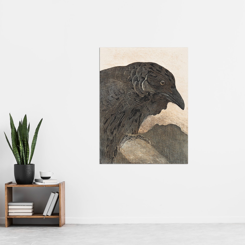 image 1 of Old Crow Bird Painting Vintage Wall Art Print van Hoytema 24x32"