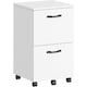 image 1 of Two-Drawer Mobile File Cabinet with Wheels, Compact Printer Stand Storage, White