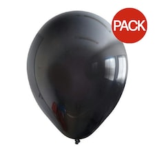 Kalisan Latex Standard Balloons (Pack of 100) - Black - One Size