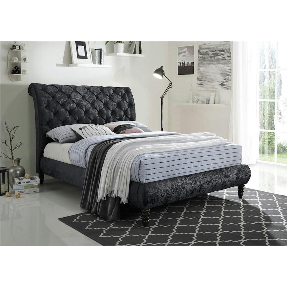 Black Micro Slatted Metal Bed Frame - Single 3ft