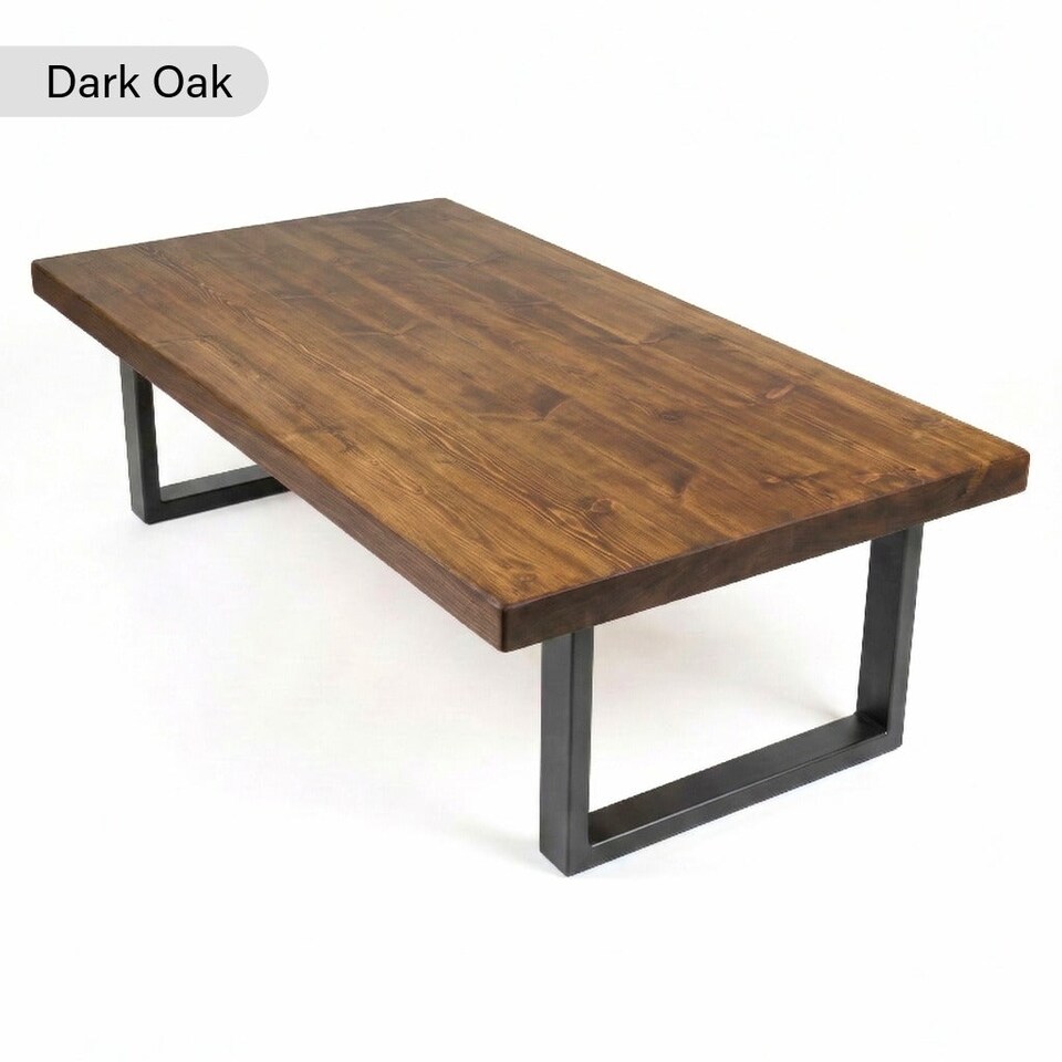 image 1 of Chunky & Sturdy Handmade Wooden Coffee Table - Walnut