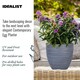 image 3 of Plaited Style Grey Round Garden Planter, Outdoor Plant Pot D24 H23 cm, 10.4 ltrs Cap.