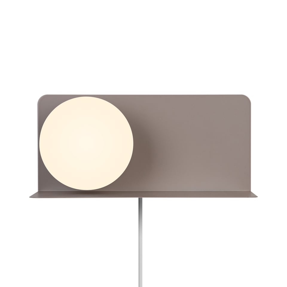 image 1 of Nordlux Lilibeth Indoor Wall Light Brown Metal Sensor E14 Shelf - Plug In or Mains Powered , IP20 | Brown | Brown