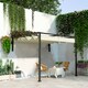 image 2 of Outsunny 2 x 3(m) Wall Mounted Pergola with Retractable Roof, Khaki